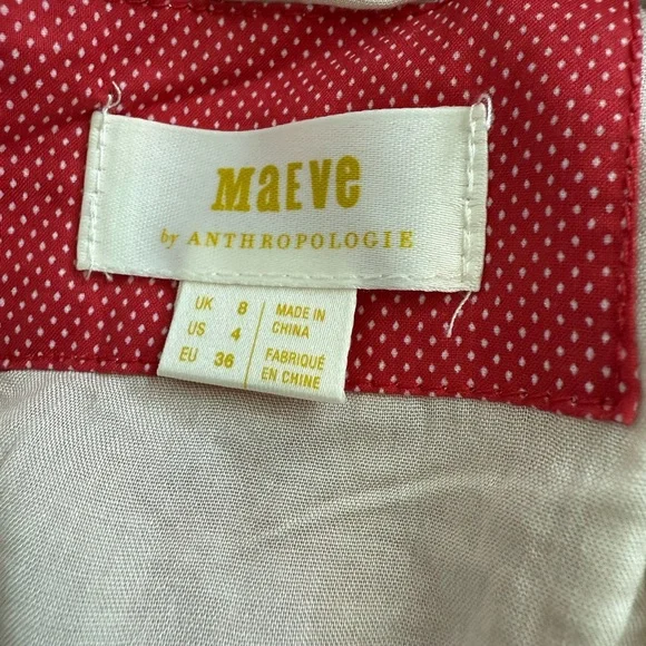 Maeve Red White Tweed Peplum Top Anthropologie - Picture 6 of 8